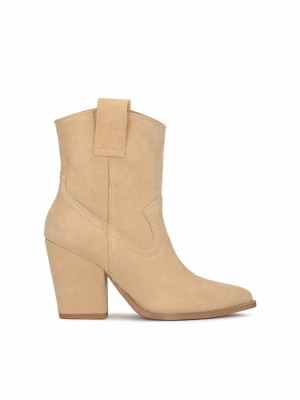 Buty Kowbojki Kazar Ganges Damskie Beżowe | 483PWKMCU