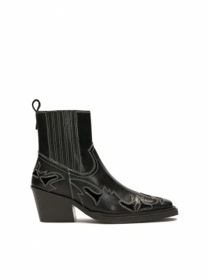 Buty Kowbojki Kazar Lyn Damskie Czarne | 356NWTVEF
