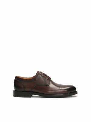 Buty Skórzane Kazar Aqil Męskie Brązowe | 342SRIMEO