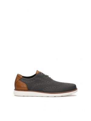 Buty Skórzane Kazar Tompel Męskie Szare | 821JLRABM