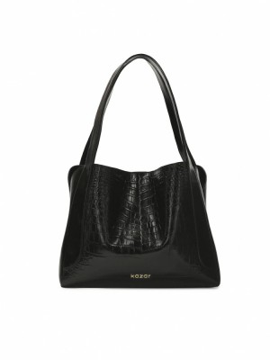 Handbags Kazar Ange Damskie Czarne | 809YANDBG