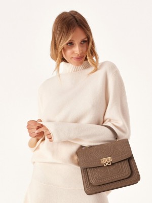 Handbags Kazar Artisma Damskie Beżowe Szare Brązowe | 657FXMCAH