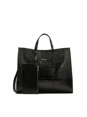 Handbags Kazar Casia Damskie Czarne | 967OQIAXH