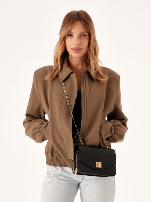 Handbags Kazar Genua M Damskie Czarne | 631DPNFUO