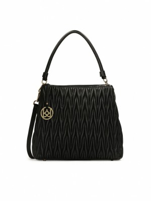 Handbags Kazar Grete Damskie Czarne | 578QFLXTP