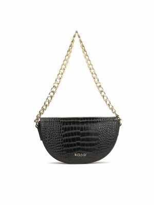 Handbags Kazar Lumi Damskie Czarne | 692GUILVS