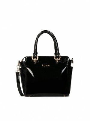 Handbags Kazar Nellie Damskie Czarne | 847QKBPFZ