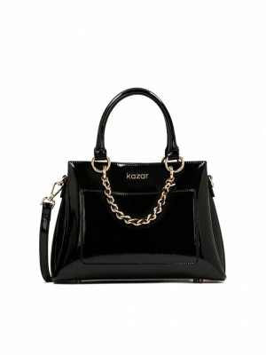 Handbags Kazar Rosanne Damskie Czarne | 067UWLNSV