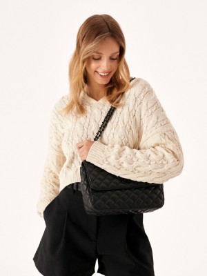 Handbags Kazar Vidia Damskie Czarne | 892HZVYAG