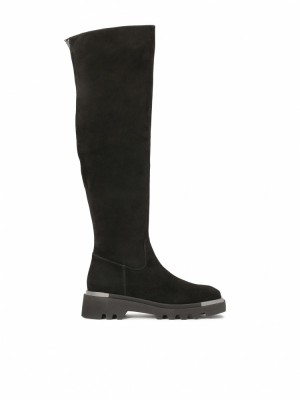 Kozaki Do Kolan Kazar Kathryn Damskie Czarne | 675FLSPHX