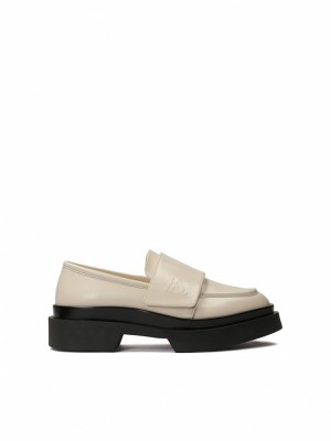 Loafersy Kazar Bev Damskie Czarne Białe | 683MGDKIA