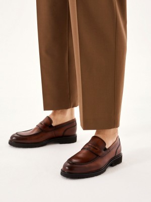 Loafersy Kazar Caleb Męskie Brązowe | 234ECTWMU