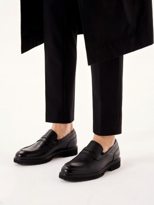 Loafersy Kazar Caleb Męskie Czarne | 324BLJUNM
