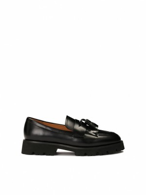 Loafersy Kazar Chiara Damskie Czarne | 081BFRJDX