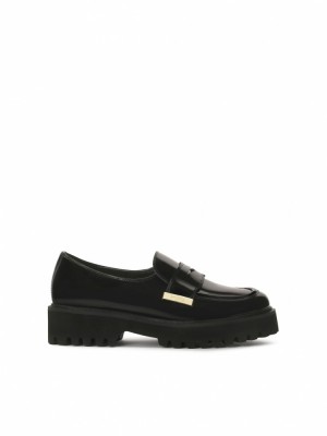 Loafersy Kazar Essen Damskie Czarne | 437RJGVIN