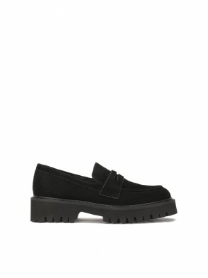 Loafersy Kazar Essen Damskie Czarne | 792GFPKTQ