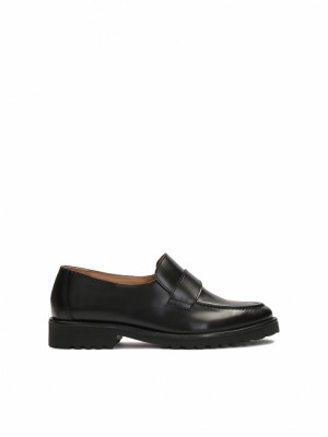Loafersy Kazar Freya Damskie Białe Czarne | 290MAQCUI