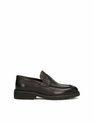 Loafersy Kazar Ks Lukkass Męskie Beżowe Czarne | 462IBZXLQ