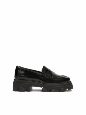 Loafersy Kazar Leale Damskie Czarne | 520EDBFJO