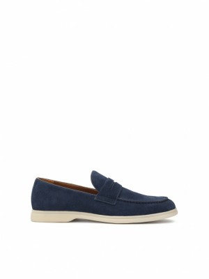 Loafersy Kazar Oddes Męskie Granatowe Niebieskie | 165FRHSWC