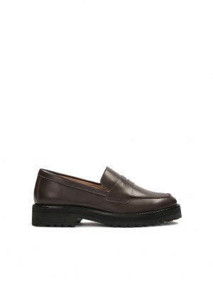 Loafersy Kazar Reeva Damskie Brązowe | 087NXFUOS