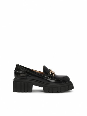 Loafersy Kazar Rumba Damskie Czarne | 846PGYNDV