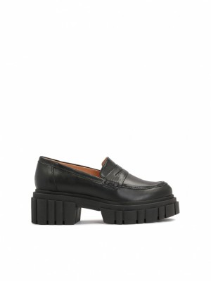 Loafersy Kazar Selvi Damskie Czarne | 201ZVURFJ