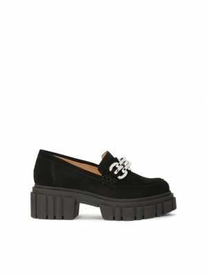 Loafersy Kazar Selvi Damskie Czarne | 763XQUKIS