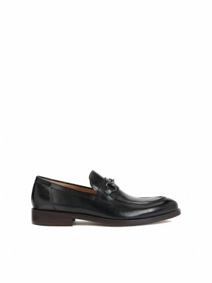 Loafersy Kazar Uberto Męskie Czarne | 564FXZKDH