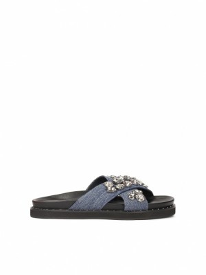Mules Kazar Camiri Damskie Niebieskie | 026WYLRXK