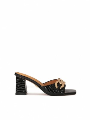 Mules Kazar Herby Damskie Czarne | 698DOBQNC