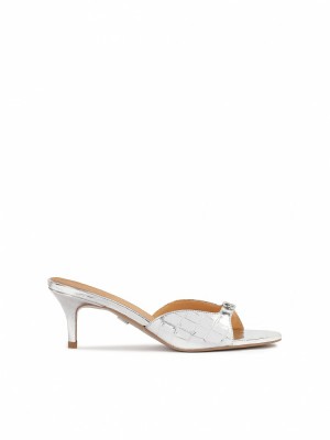 Mules Kazar Lucia Damskie Srebrne | 594DORJTH