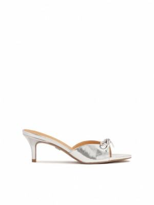 Mules Kazar Lucia Damskie Srebrne | 928NQCAMG