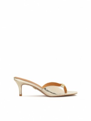 Mules Kazar Lucia Damskie Złote | 403XNQVBF